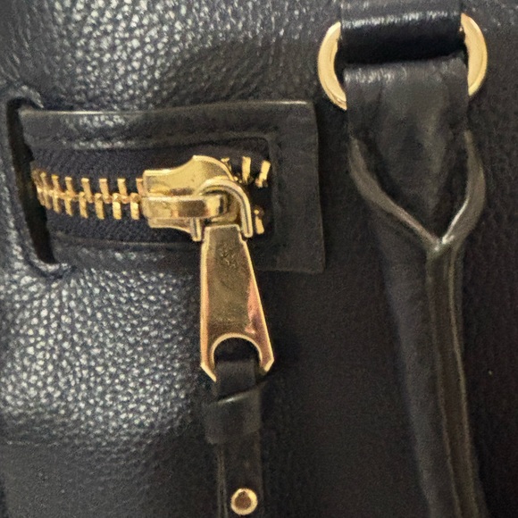 Rebecca Minkoff Geneva Grained Cowhide Dark Blue Leather Women's Bag - Picture 14 of 16